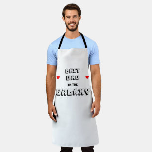 Black White Modern Best Dad In The Galaxy Apron