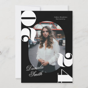 Black & White Modern Bold Class of 2024 Graduation Invitation