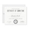 Black White Modern Certificate of Completion Award