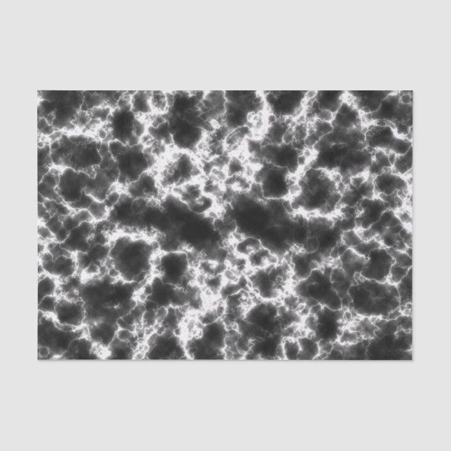 Black white modern chic marble  tissue paper (Front)