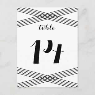 Black White Modern Deco Table Postcard