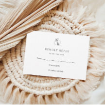 Black & White Modern Elegant Monogram Wedding