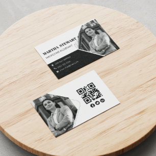 Black & White Modern Elegant Photo Logo Template Business Card