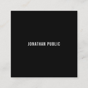 Black&White Modern Elegant Simple Template Trendy Square Business Card