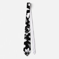 Black White Modern Floral Leaves Blowing