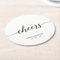 Black & White Modern Lettering Cheers Party