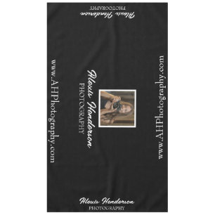 Black & White Modern Logo & Website Event Tablecloth