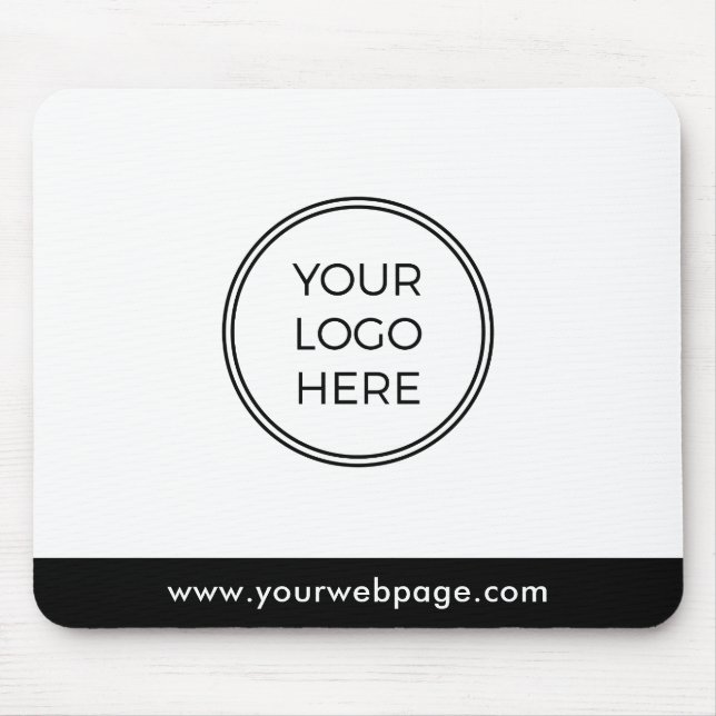Black White Modern Minimal Business Logo Mouse Pad (Front)