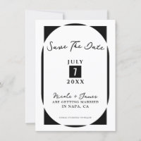Black & White Modern Minimal Save the Date