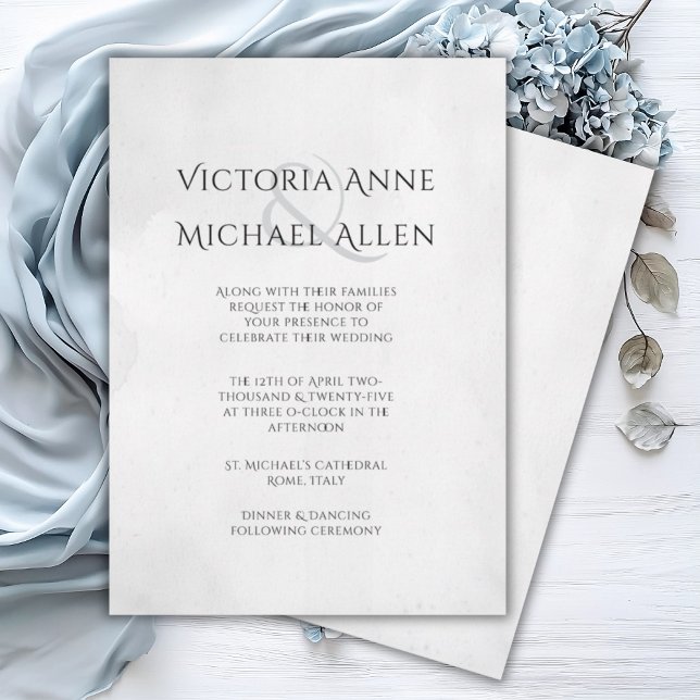 Black & White Modern Minimal Wedding Invitation (Creator Uploaded)
