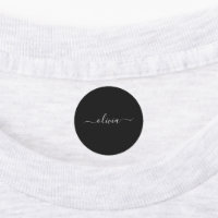 Black White Modern Minimalist Elegant Monogram