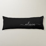Black White Modern Minimalist Elegant Monogram Body Cushion<br><div class="desc">Introducing our Black and White Minimalist Modern Monogram Collection: Embrace simplicity and sophistication with our minimalist designs, curated to elevate your style effortlessly. Crafted with a keen eye for modern aesthetics, this collection features sleek black and white designs accentuated by personalised monograms. From chic stationery to versatile accessories, our collection...</div>