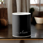 Black White Modern Minimalist Elegant Monogram Coffee Mug<br><div class="desc">Introducing our Black and White Minimalist Modern Monogram Collection: Embrace simplicity and sophistication with our minimalist designs, curated to elevate your style effortlessly. Crafted with a keen eye for modern aesthetics, this collection features sleek black and white designs accentuated by personalised monograms. From chic stationery to versatile accessories, our collection...</div>