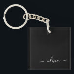 Black White Modern Minimalist Elegant Monogram Key Ring<br><div class="desc">Introducing our Black and White Minimalist Modern Monogram Collection: Embrace simplicity and sophistication with our minimalist designs, curated to elevate your style effortlessly. Crafted with a keen eye for modern aesthetics, this collection features sleek black and white designs accentuated by personalised monograms. From chic stationery to versatile accessories, our collection...</div>