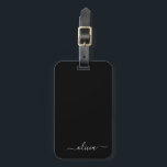 Black White Modern Minimalist Elegant Monogram Luggage Tag<br><div class="desc">Introducing our Black and White Minimalist Modern Monogram Collection: Embrace simplicity and sophistication with our minimalist designs, curated to elevate your style effortlessly. Crafted with a keen eye for modern aesthetics, this collection features sleek black and white designs accentuated by personalised monograms. From chic stationery to versatile accessories, our collection...</div>