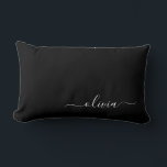 Black White Modern Minimalist Elegant Monogram Lumbar Cushion<br><div class="desc">Introducing our Black and White Minimalist Modern Monogram Collection: Embrace simplicity and sophistication with our minimalist designs, curated to elevate your style effortlessly. Crafted with a keen eye for modern aesthetics, this collection features sleek black and white designs accentuated by personalised monograms. From chic stationery to versatile accessories, our collection...</div>