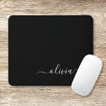 Black White Modern Minimalist Elegant Monogram Mouse Pad<br><div class="desc">Introducing our Black and White Minimalist Modern Monogram Collection: Embrace simplicity and sophistication with our minimalist designs, curated to elevate your style effortlessly. Crafted with a keen eye for modern aesthetics, this collection features sleek black and white designs accentuated by personalized monograms. From chic stationery to versatile accessories, our collection...</div>