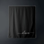 Black White Modern Minimalist Elegant Monogram Tapestry<br><div class="desc">Introducing our Black and White Minimalist Modern Monogram Collection: Embrace simplicity and sophistication with our minimalist designs, curated to elevate your style effortlessly. Crafted with a keen eye for modern aesthetics, this collection features sleek black and white designs accentuated by personalised monograms. From chic stationery to versatile accessories, our collection...</div>