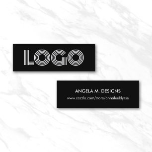 Black White Modern Minimalist Logo Online Store Mini Business Card