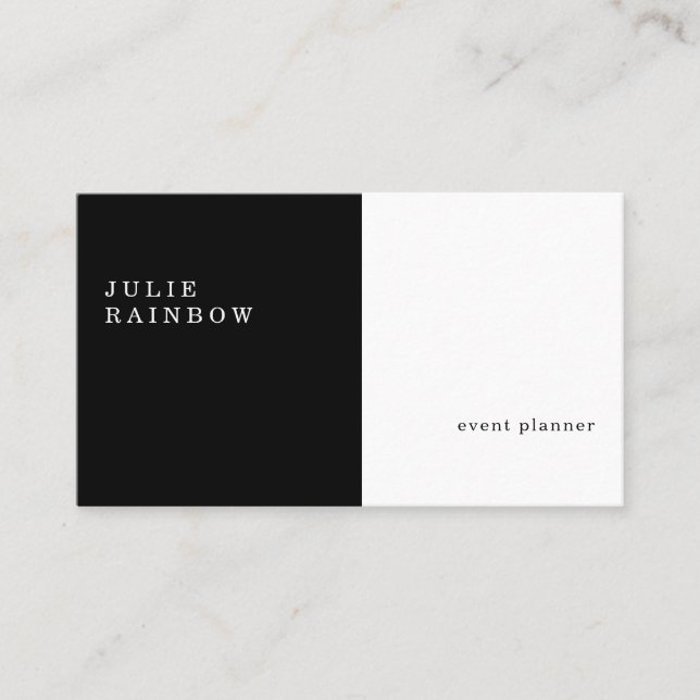 Black & White Modern Minimalist Professional V2 Business Card (Front)