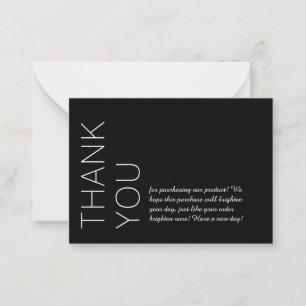Black & White Modern Minimalist Thank You Card