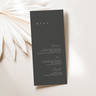 Black & White Modern Minimalist Wedding Flat Menu