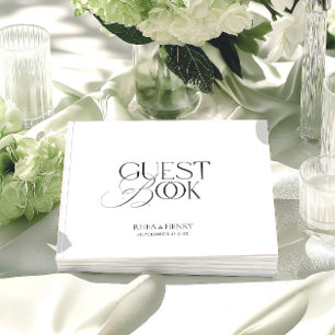 Black & White Modern Minimalist Wedding Guest Book