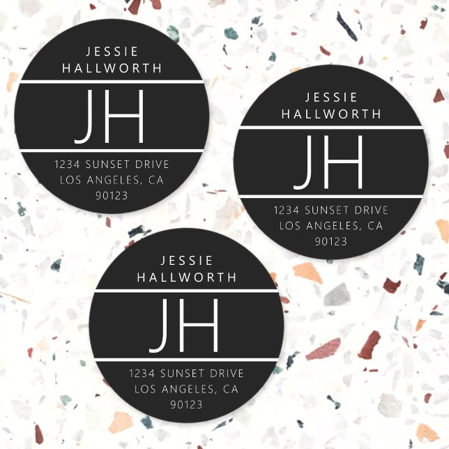 Black & White Modern Monogrammed Waterproof (Creator Uploaded)