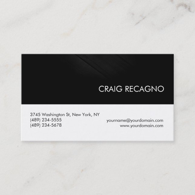 Black & White Modern Professional Business Card (Front)