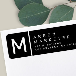 Black & White Modern Return Address