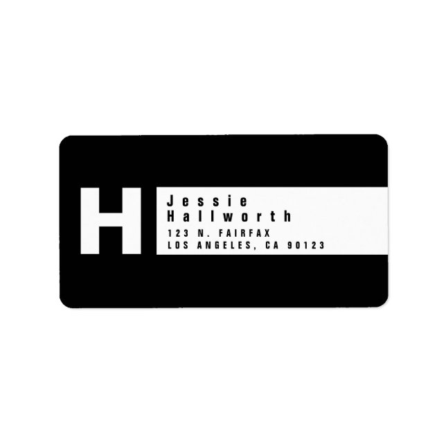 Black & White | Modern Return Address Label (Front)