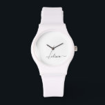 Black White Modern Script Girly Monogram Name<br><div class="desc">Black and White Simple Script Monogram Name Watch. This makes the perfect graduation,  birthday,  wedding,  bridal shower,  anniversary,  baby shower or bachelorette party gift for someone that loves glam luxury and chic styles.</div>