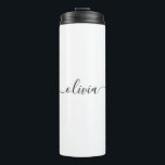 Black White Modern Script Girly Monogram Name Thermal Tumbler<br><div class="desc">Black and White Simple Script Monogram Name Drink Tumbler. This makes the perfect sweet 16 birthday,  wedding,  bridal shower,  anniversary,  baby shower or bachelorette party gift for someone that loves glam luxury and chic styles.</div>
