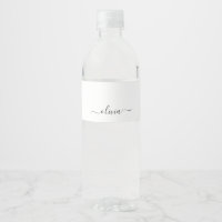 Black White Modern Script Girly Monogram Name