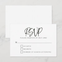 Black White Modern Script Lettering Wedding