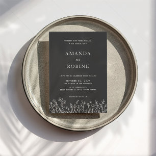 Black & White Modern Simple Wedding Invitation