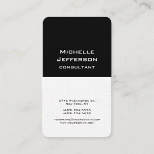 Black & White Modern Stylish Trendy Professional Business Card