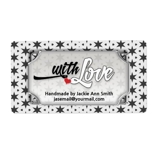 Black White Modern Super Stars With Love made by.. (Front)