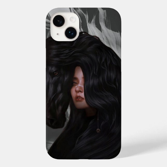 black white modern theme girl  Case-Mate iPhone case (Back)