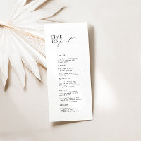 Black & White Modern "Time To Feast" Wedding Menu