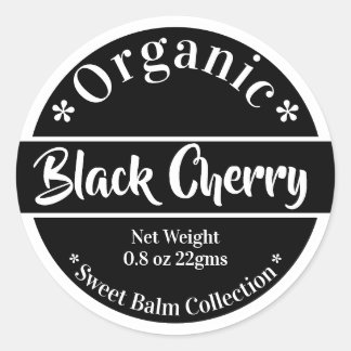 Black & White Modern Trendy Organic Beauty Classic Round Sticker