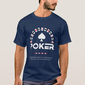 Black White Modern Typography Poker T-Shirt