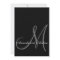Black White Modern Wedding Invitation Initial
