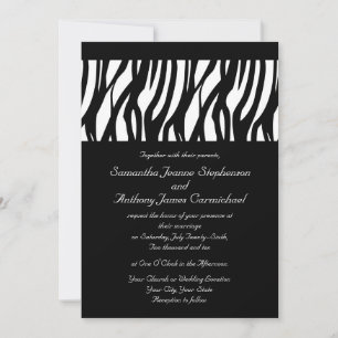 Black/White Modernist Stripe Wedding Invitations