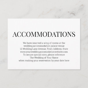 Black White Monogram Accommodation Enclosure Card