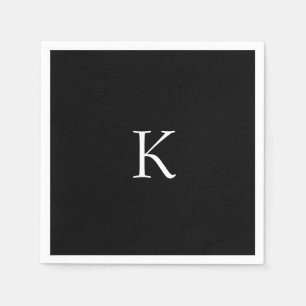 Black White Monogram Bridal Shower Graduation 2026 Napkin