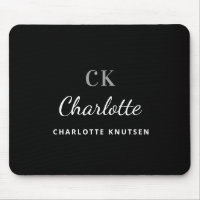 Black white monogram initails name