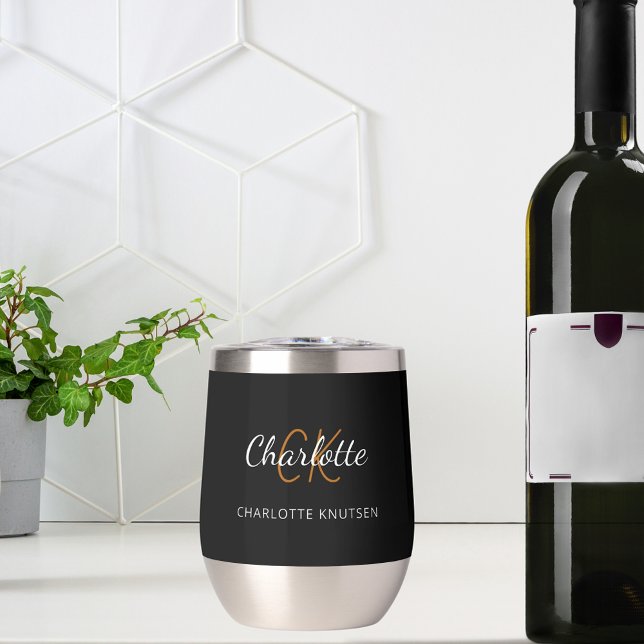 Black white monogram initials name (Creator Uploaded)