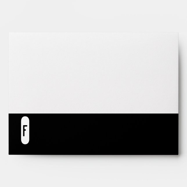 Black white monogram mod trendy envelopes (Front)
