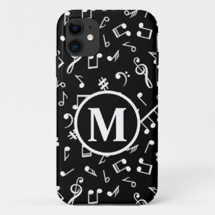 Black & White Monogram Music Note Case-Mate iPhone Case
